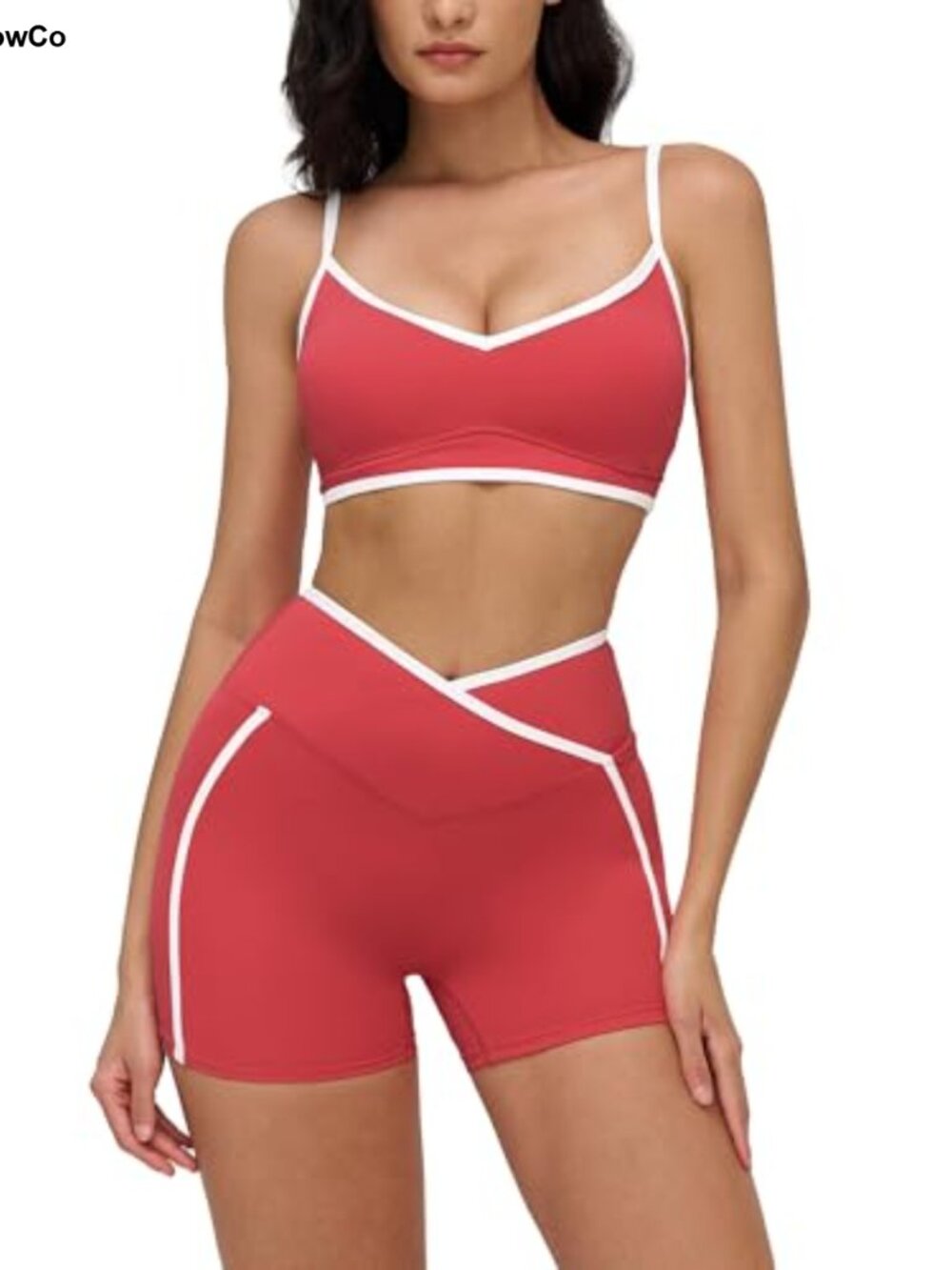 2 Piece Workout Set Seamless High Waist Shorts Sports Bra